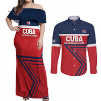 Custom Cuba Football Couples Matching Off Shoulder Maxi Dress and Long Sleeve Button Shirt 2025 Los Leones del Caribe