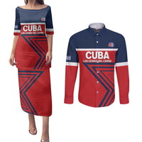 Custom Cuba Football Couples Matching Puletasi and Long Sleeve Button Shirt 2025 Los Leones del Caribe