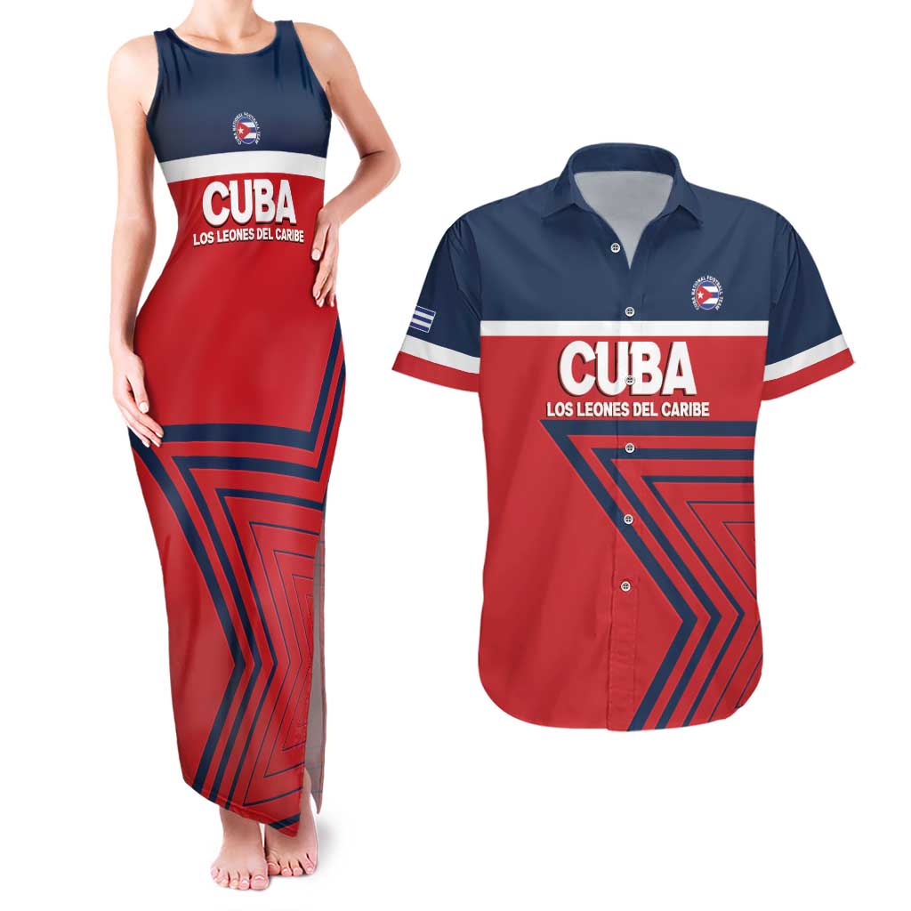 Custom Cuba Football Couples Matching Tank Maxi Dress and Hawaiian Shirt 2025 Los Leones del Caribe