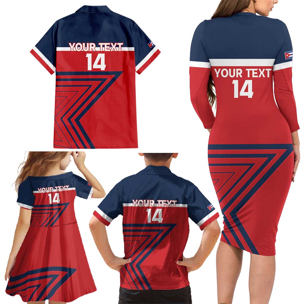 Custom Cuba Football Family Matching Long Sleeve Bodycon Dress and Hawaiian Shirt 2025 Los Leones del Caribe