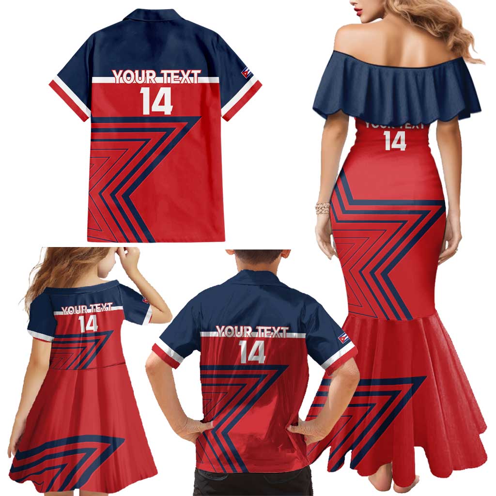 Custom Cuba Football Family Matching Mermaid Dress and Hawaiian Shirt 2025 Los Leones del Caribe