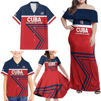 Custom Cuba Football Family Matching Off Shoulder Maxi Dress and Hawaiian Shirt 2025 Los Leones del Caribe