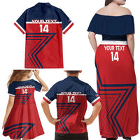 Custom Cuba Football Family Matching Off Shoulder Maxi Dress and Hawaiian Shirt 2025 Los Leones del Caribe