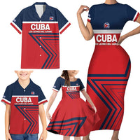 Custom Cuba Football Family Matching Short Sleeve Bodycon Dress and Hawaiian Shirt 2025 Los Leones del Caribe