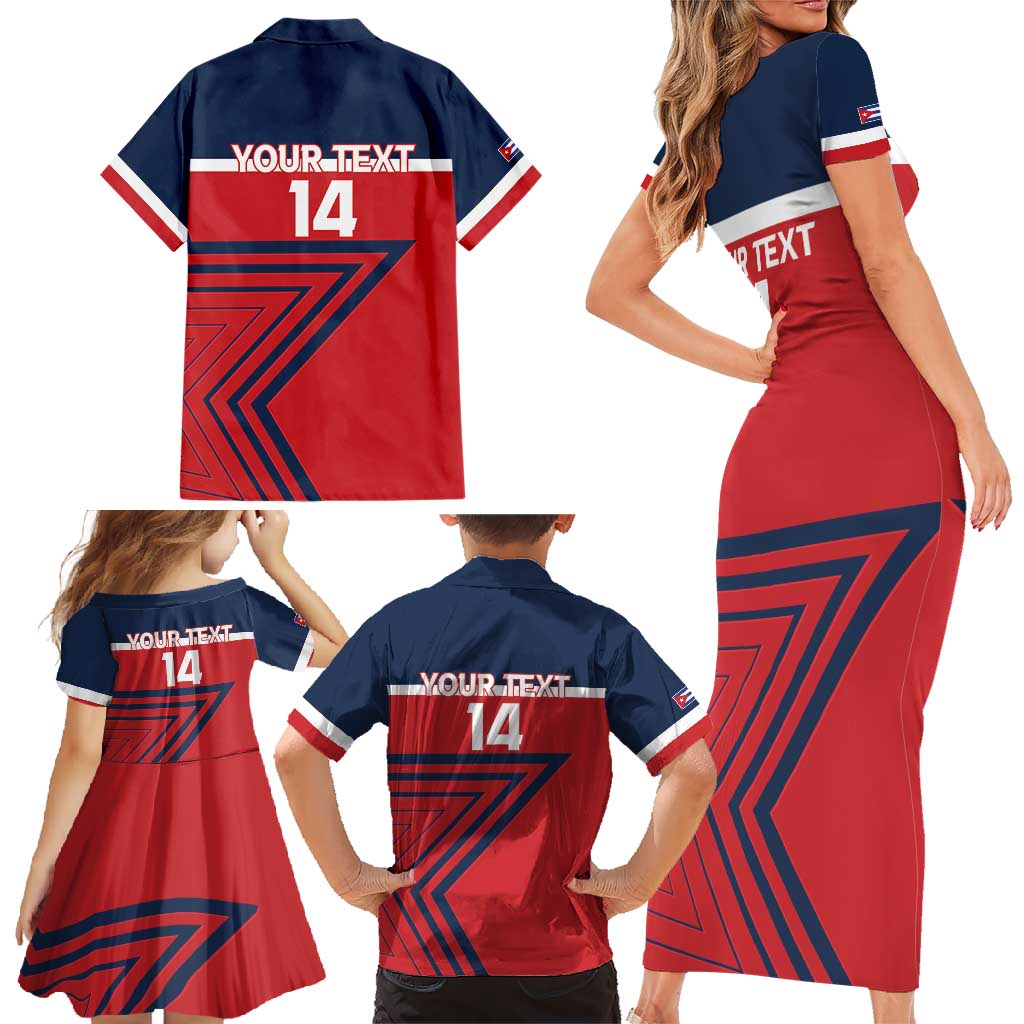 Custom Cuba Football Family Matching Short Sleeve Bodycon Dress and Hawaiian Shirt 2025 Los Leones del Caribe