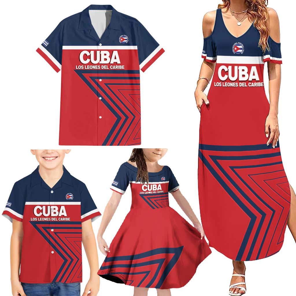 Custom Cuba Football Family Matching Summer Maxi Dress and Hawaiian Shirt 2025 Los Leones del Caribe