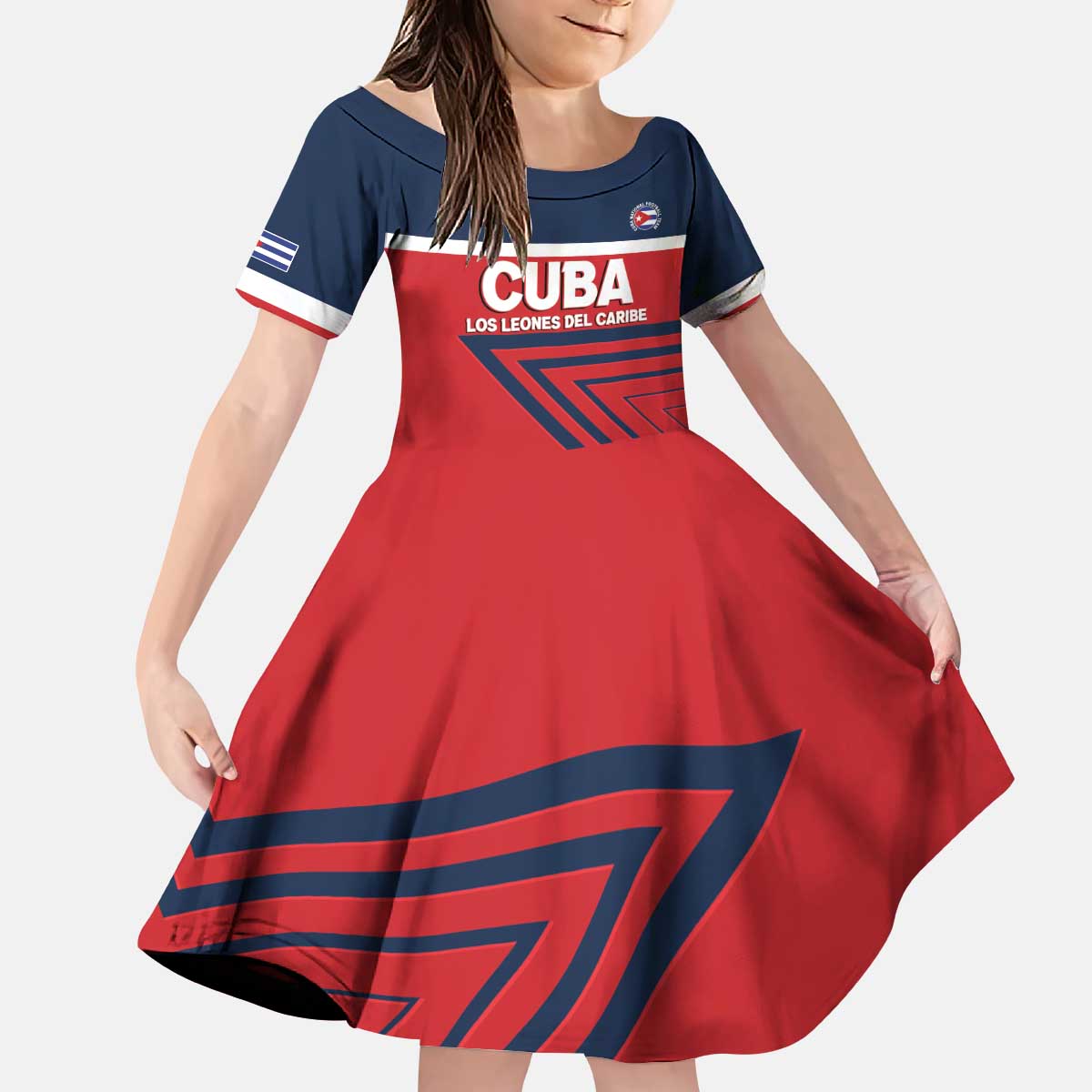 Custom Cuba Football Kid Short Sleeve Dress 2025 Los Leones del Caribe