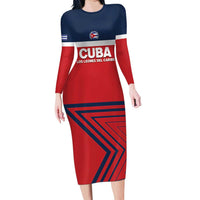 Custom Cuba Football Long Sleeve Bodycon Dress 2025 Los Leones del Caribe