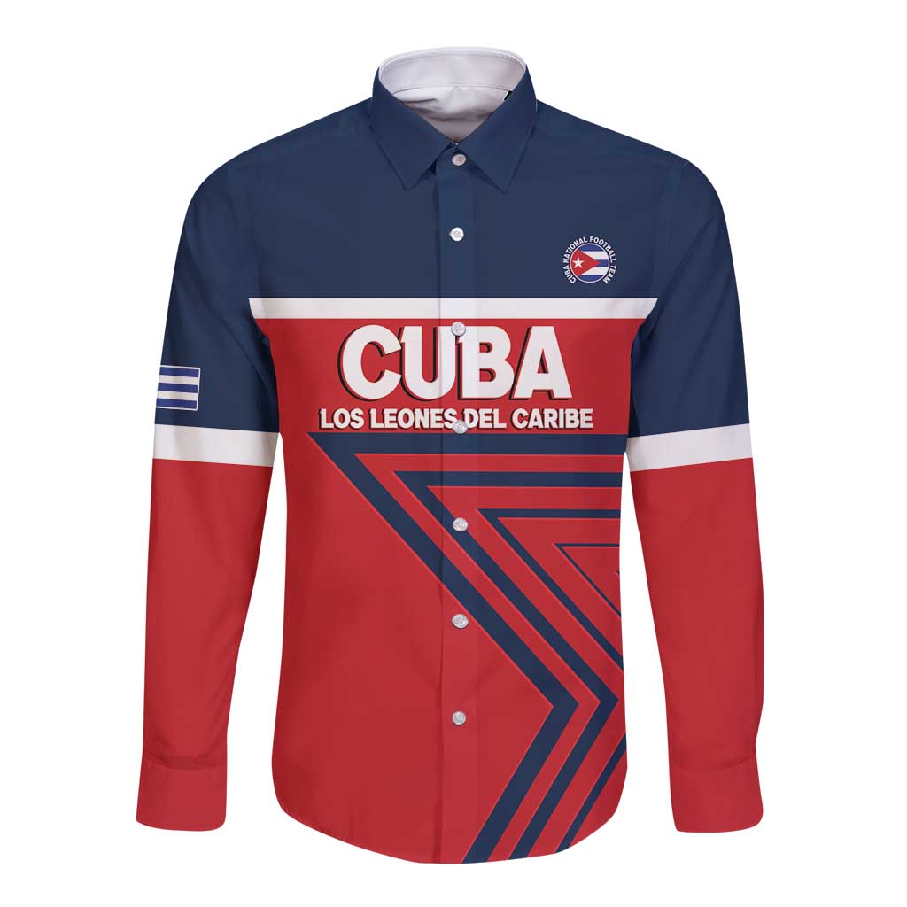 Custom Cuba Football Long Sleeve Button Shirt 2025 Los Leones del Caribe