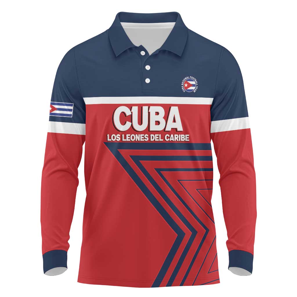 Custom Cuba Football Long Sleeve Polo Shirt 2025 Los Leones del Caribe