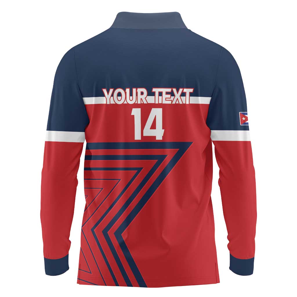 Custom Cuba Football Long Sleeve Polo Shirt 2025 Los Leones del Caribe