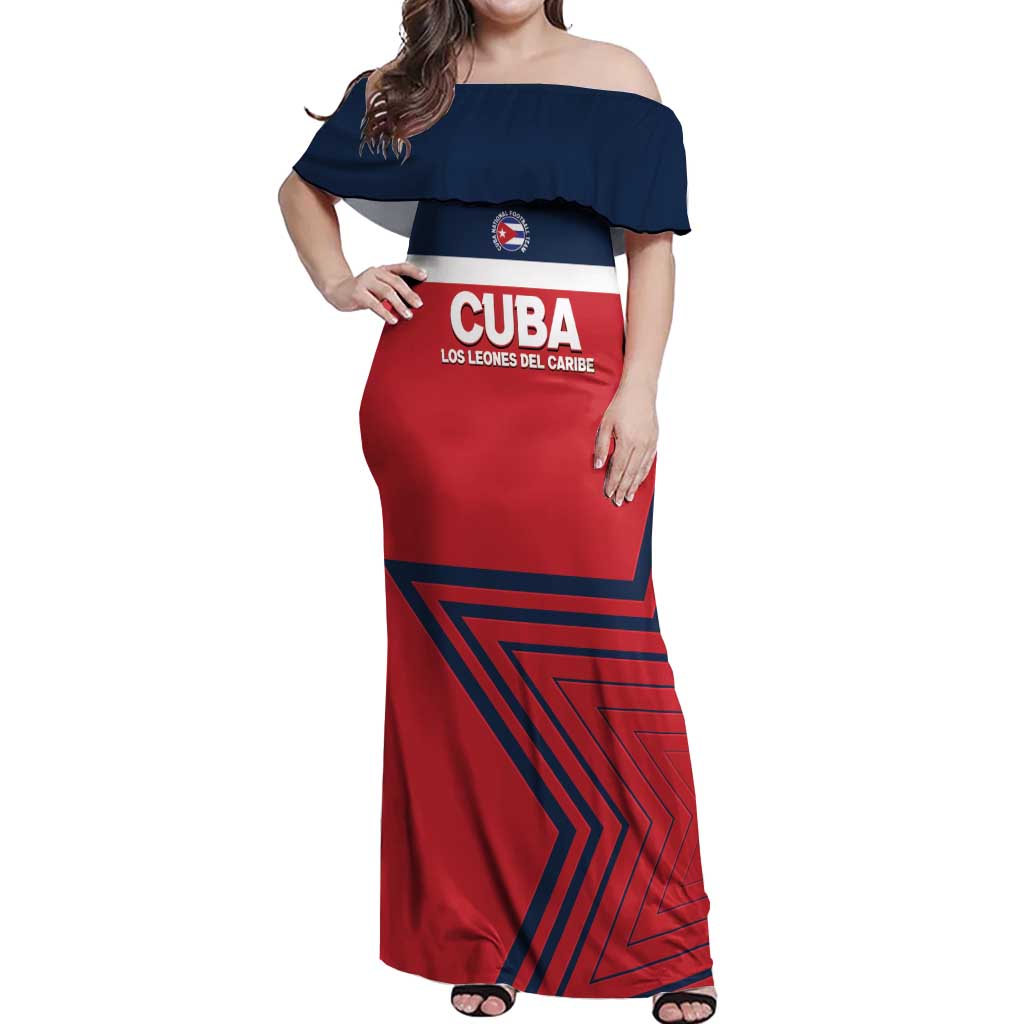 Custom Cuba Football Off Shoulder Maxi Dress 2025 Los Leones del Caribe