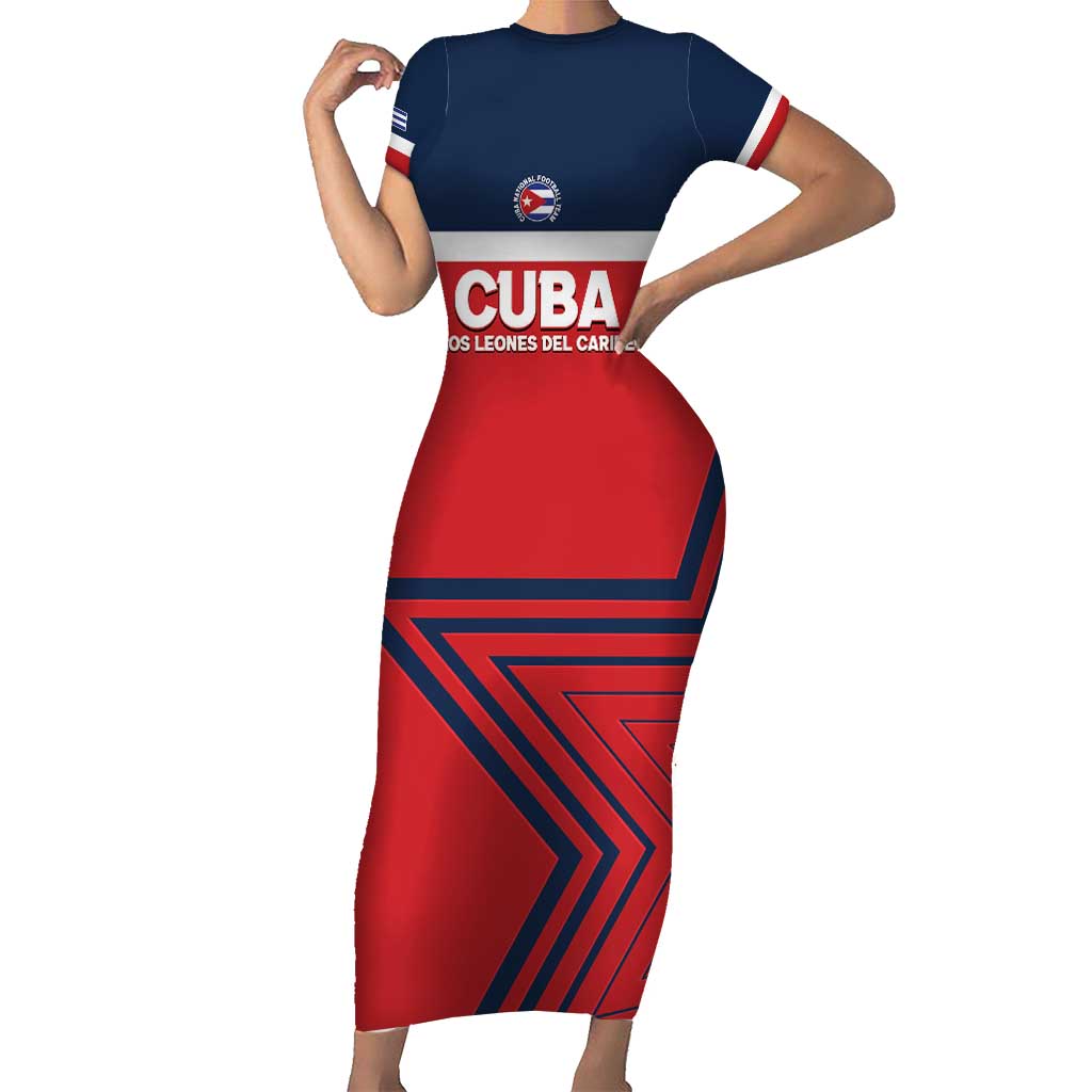 Custom Cuba Football Short Sleeve Bodycon Dress 2025 Los Leones del Caribe
