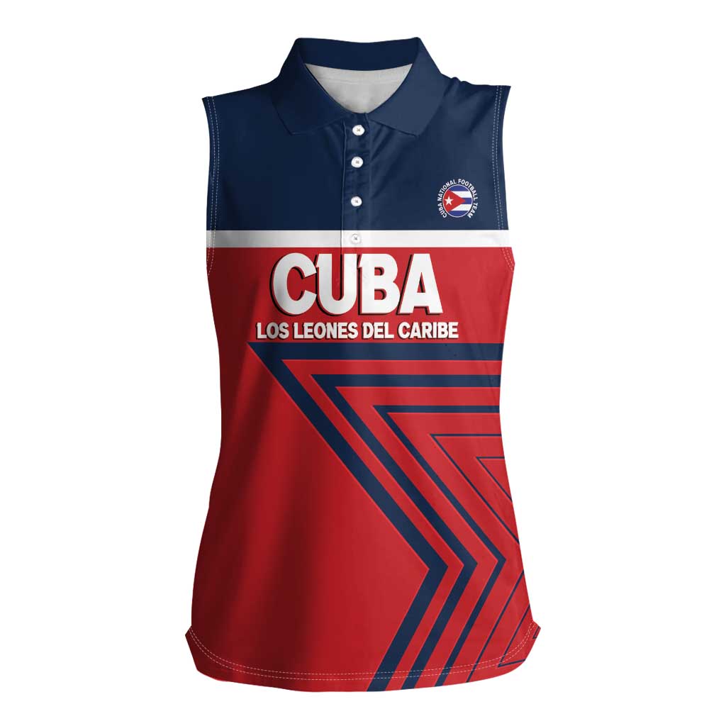 Custom Cuba Football Women Sleeveless Polo Shirt 2025 Los Leones del Caribe