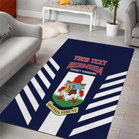 Custom Bermuda Football Area Rug 2025 Go Gombey Warriors - Blue