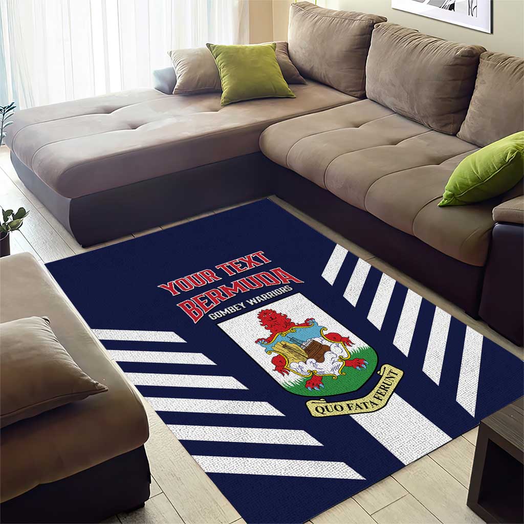 Custom Bermuda Football Area Rug 2025 Go Gombey Warriors - Blue