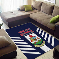 Custom Bermuda Football Area Rug 2025 Go Gombey Warriors - Blue