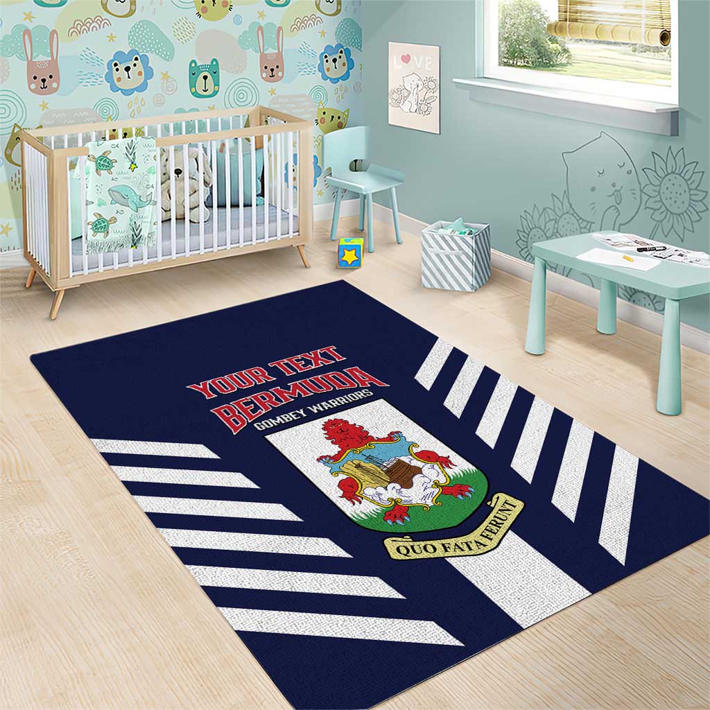 Custom Bermuda Football Area Rug 2025 Go Gombey Warriors - Blue