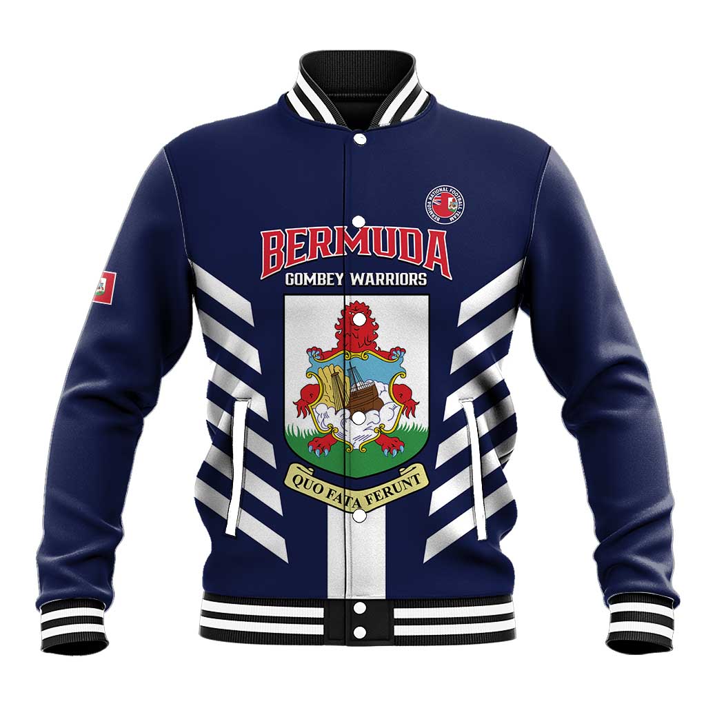 Custom Bermuda Football Baseball Jacket 2025 Go Gombey Warriors - Blue