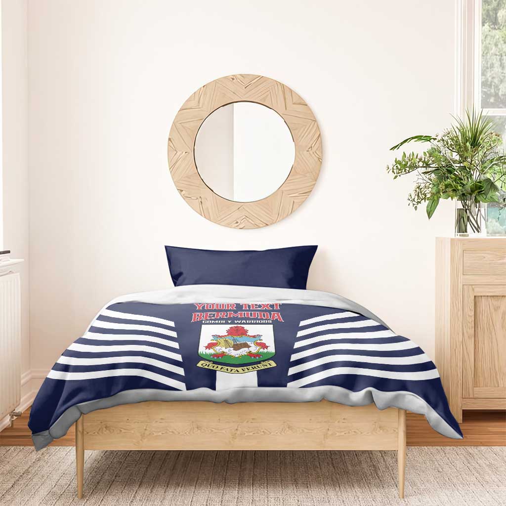 Custom Bermuda Football Bedding Set 2025 Go Gombey Warriors - Blue