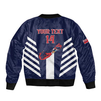 Custom Bermuda Football Bomber Jacket 2025 Go Gombey Warriors - Blue