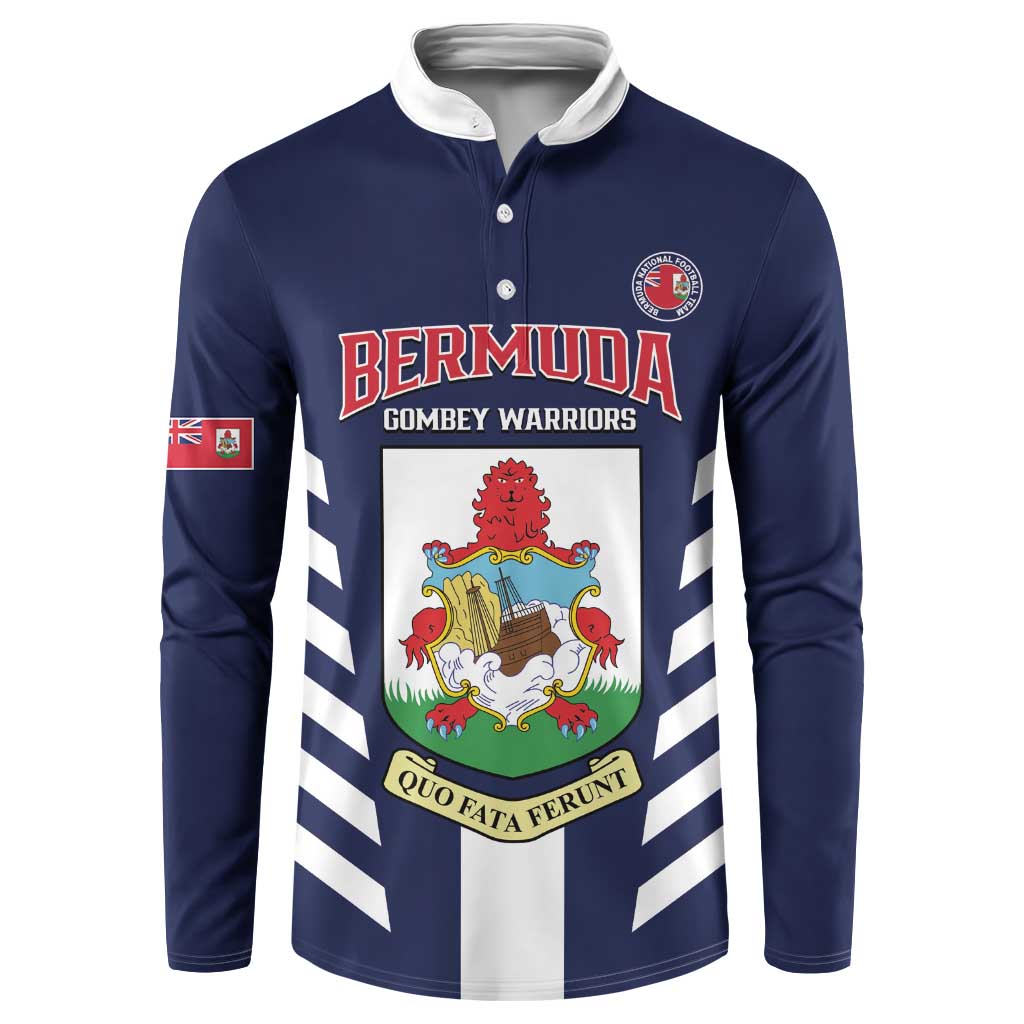 Custom Bermuda Football Button Sweatshirt 2025 Go Gombey Warriors - Blue