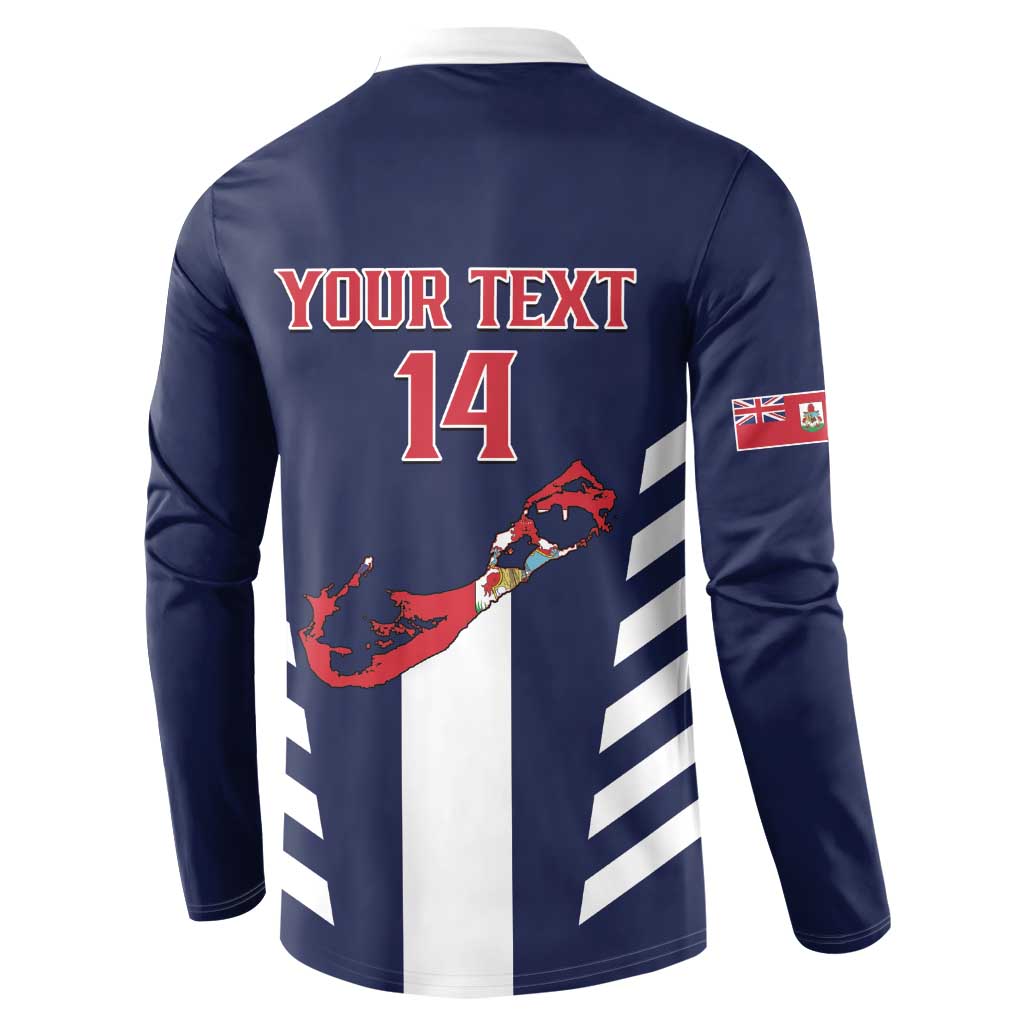 Custom Bermuda Football Button Sweatshirt 2025 Go Gombey Warriors - Blue