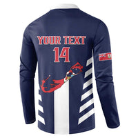 Custom Bermuda Football Button Sweatshirt 2025 Go Gombey Warriors - Blue