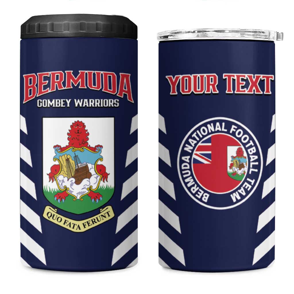 Custom Bermuda Football 4 in 1 Can Cooler Tumbler 2025 Go Gombey Warriors - Blue