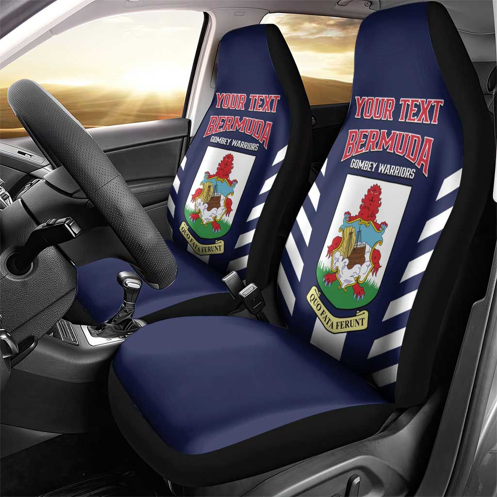 Custom Bermuda Football Car Seat Cover 2025 Go Gombey Warriors - Blue