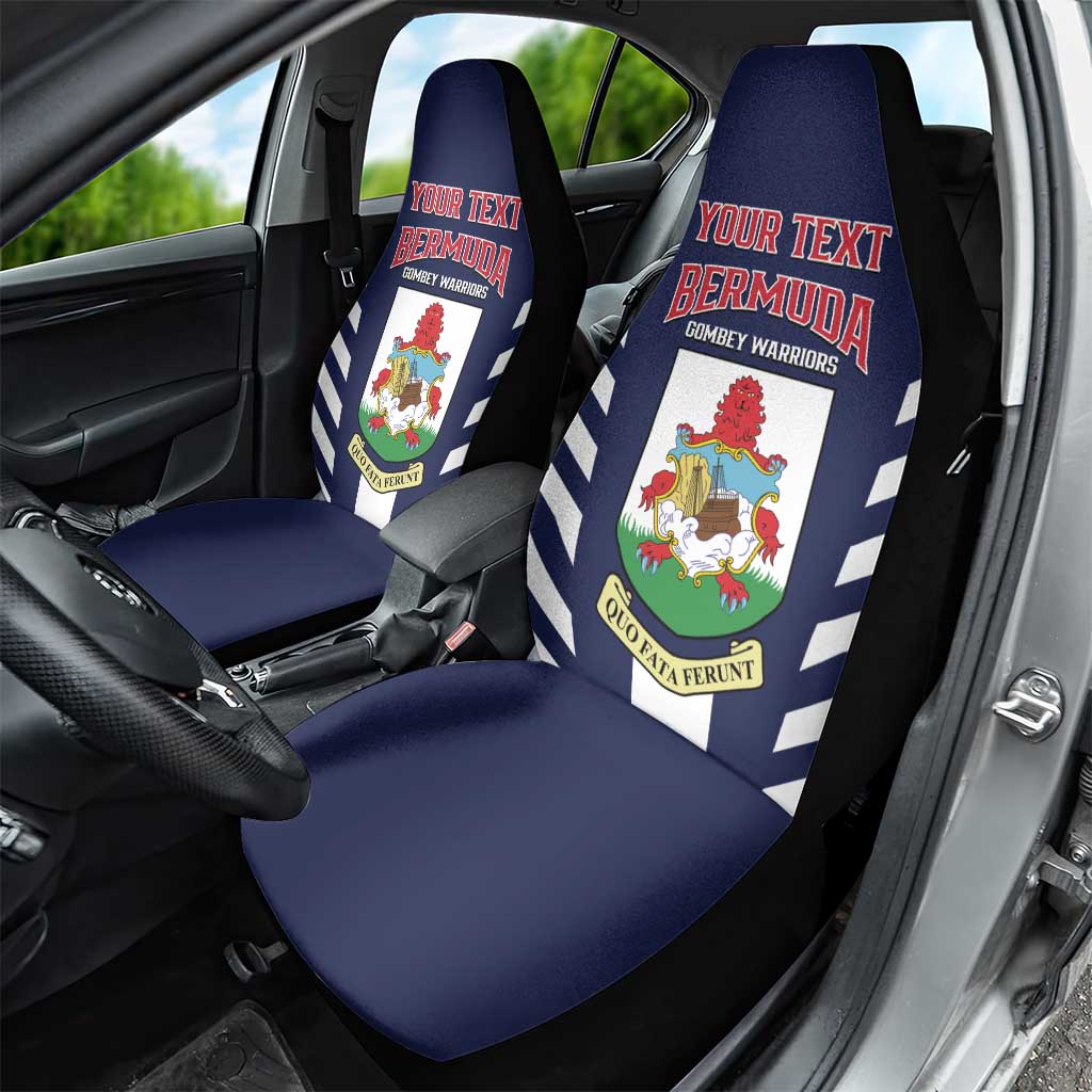 Custom Bermuda Football Car Seat Cover 2025 Go Gombey Warriors - Blue