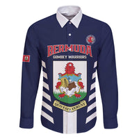 Custom Bermuda Football Family Matching Long Sleeve Bodycon Dress and Hawaiian Shirt 2025 Go Gombey Warriors - Blue