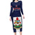 Custom Bermuda Football Family Matching Long Sleeve Bodycon Dress and Hawaiian Shirt 2025 Go Gombey Warriors - Blue