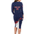 Custom Bermuda Football Family Matching Long Sleeve Bodycon Dress and Hawaiian Shirt 2025 Go Gombey Warriors - Blue
