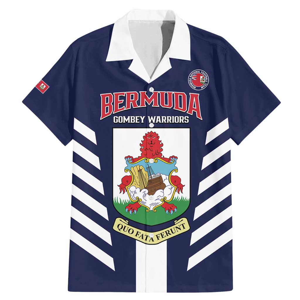 Custom Bermuda Football Family Matching Mermaid Dress and Hawaiian Shirt 2025 Go Gombey Warriors - Blue