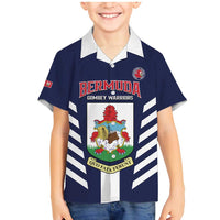 Custom Bermuda Football Family Matching Mermaid Dress and Hawaiian Shirt 2025 Go Gombey Warriors - Blue