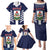 Custom Bermuda Football Family Matching Puletasi and Hawaiian Shirt 2025 Go Gombey Warriors - Blue