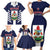 Custom Bermuda Football Family Matching Short Sleeve Bodycon Dress and Hawaiian Shirt 2025 Go Gombey Warriors - Blue