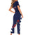 Custom Bermuda Football Family Matching Short Sleeve Bodycon Dress and Hawaiian Shirt 2025 Go Gombey Warriors - Blue