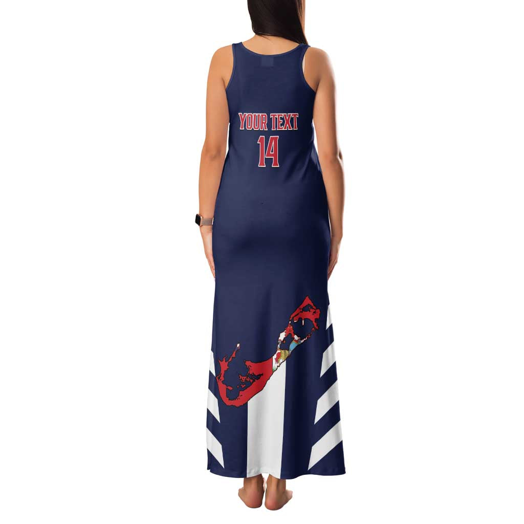 Custom Bermuda Football Family Matching Tank Maxi Dress and Hawaiian Shirt 2025 Go Gombey Warriors - Blue