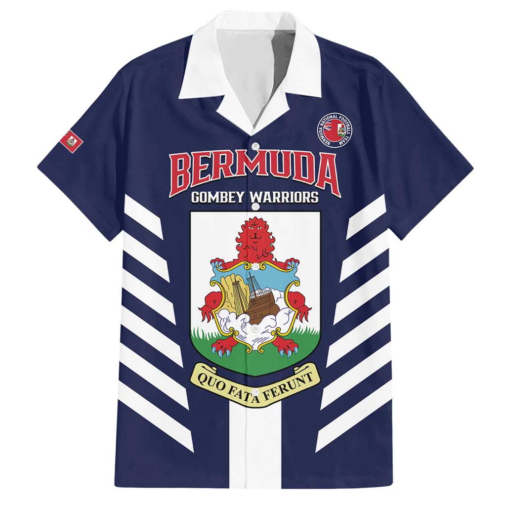 Custom Bermuda Football Hawaiian Shirt 2025 Go Gombey Warriors - Blue