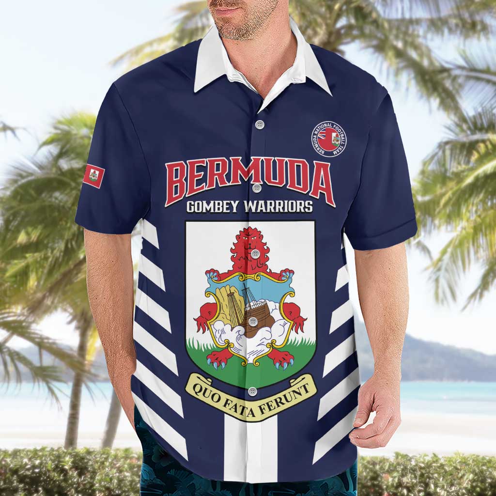 Custom Bermuda Football Hawaiian Shirt 2025 Go Gombey Warriors - Blue
