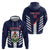 Custom Bermuda Football Hoodie 2025 Go Gombey Warriors - Blue