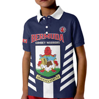 Custom Bermuda Football Kid Polo Shirt 2025 Go Gombey Warriors - Blue