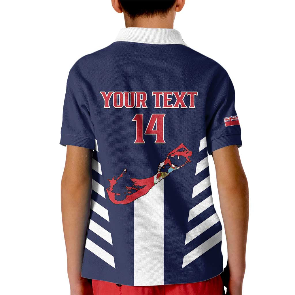 Custom Bermuda Football Kid Polo Shirt 2025 Go Gombey Warriors - Blue