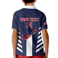 Custom Bermuda Football Kid Polo Shirt 2025 Go Gombey Warriors - Blue
