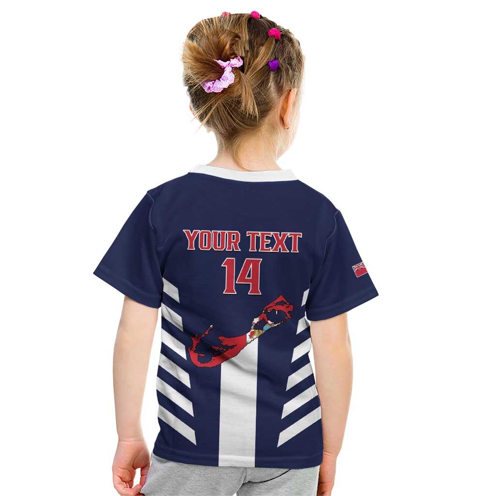 Custom Bermuda Football Kid T Shirt 2025 Go Gombey Warriors - Blue