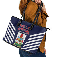 Custom Bermuda Football Leather Tote Bag 2025 Go Gombey Warriors - Blue