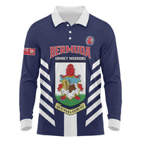 Custom Bermuda Football Long Sleeve Polo Shirt 2025 Go Gombey Warriors - Blue
