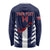 Custom Bermuda Football Long Sleeve Shirt 2025 Go Gombey Warriors - Blue